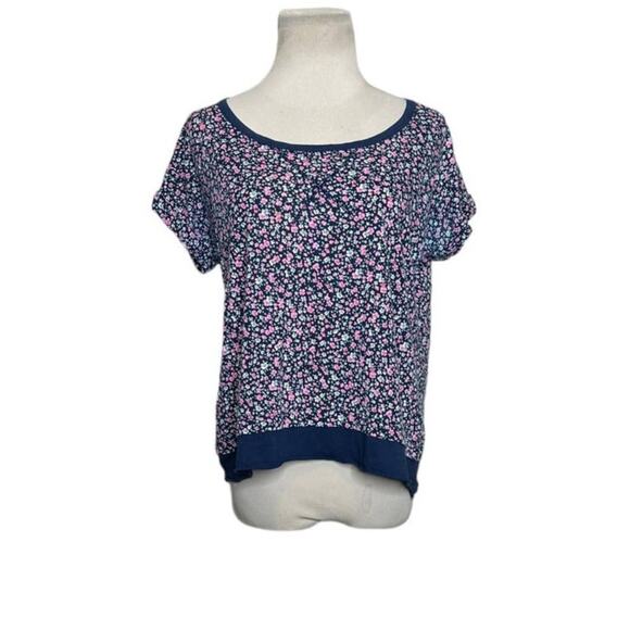 Splendid blue floral short sleeves top size XS - Picture 13 of 13